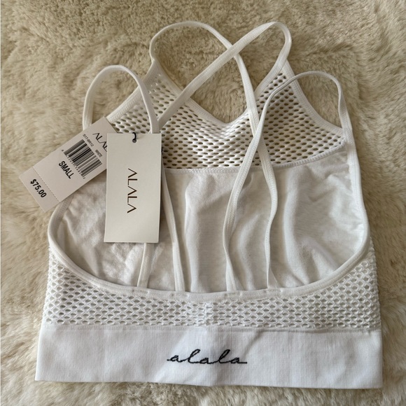 Alala Women’s Small White Mesh Sports Bra - Picture 4 of 5